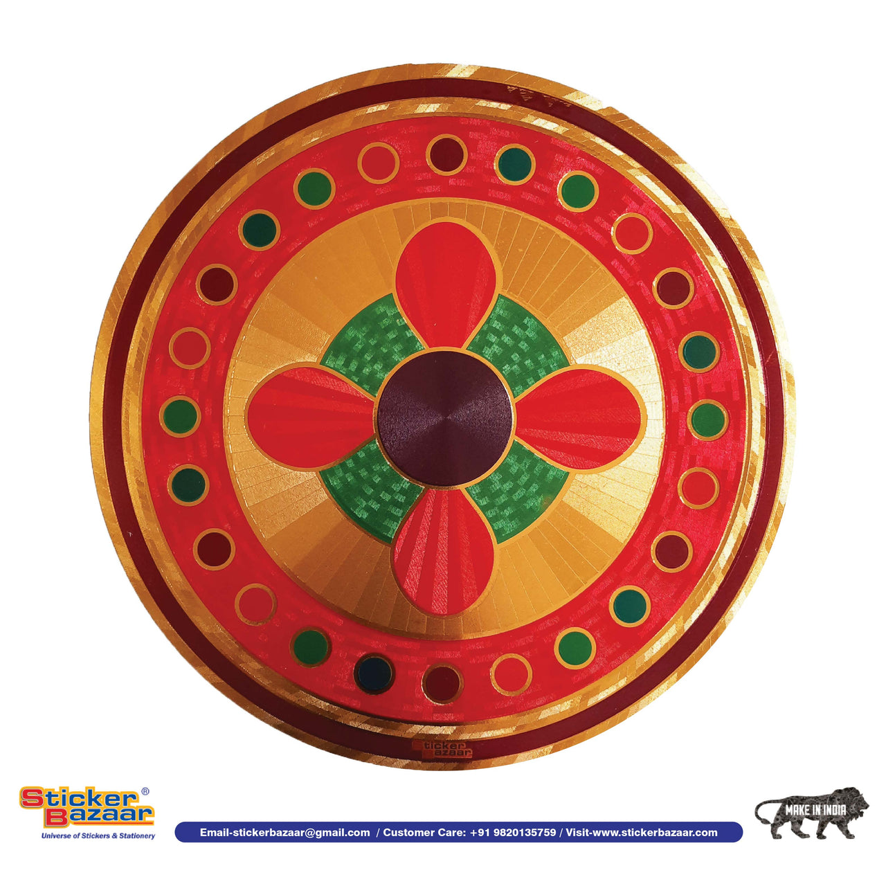 Stickerbazaar Micro Golden Embossing Rangoli Stickers