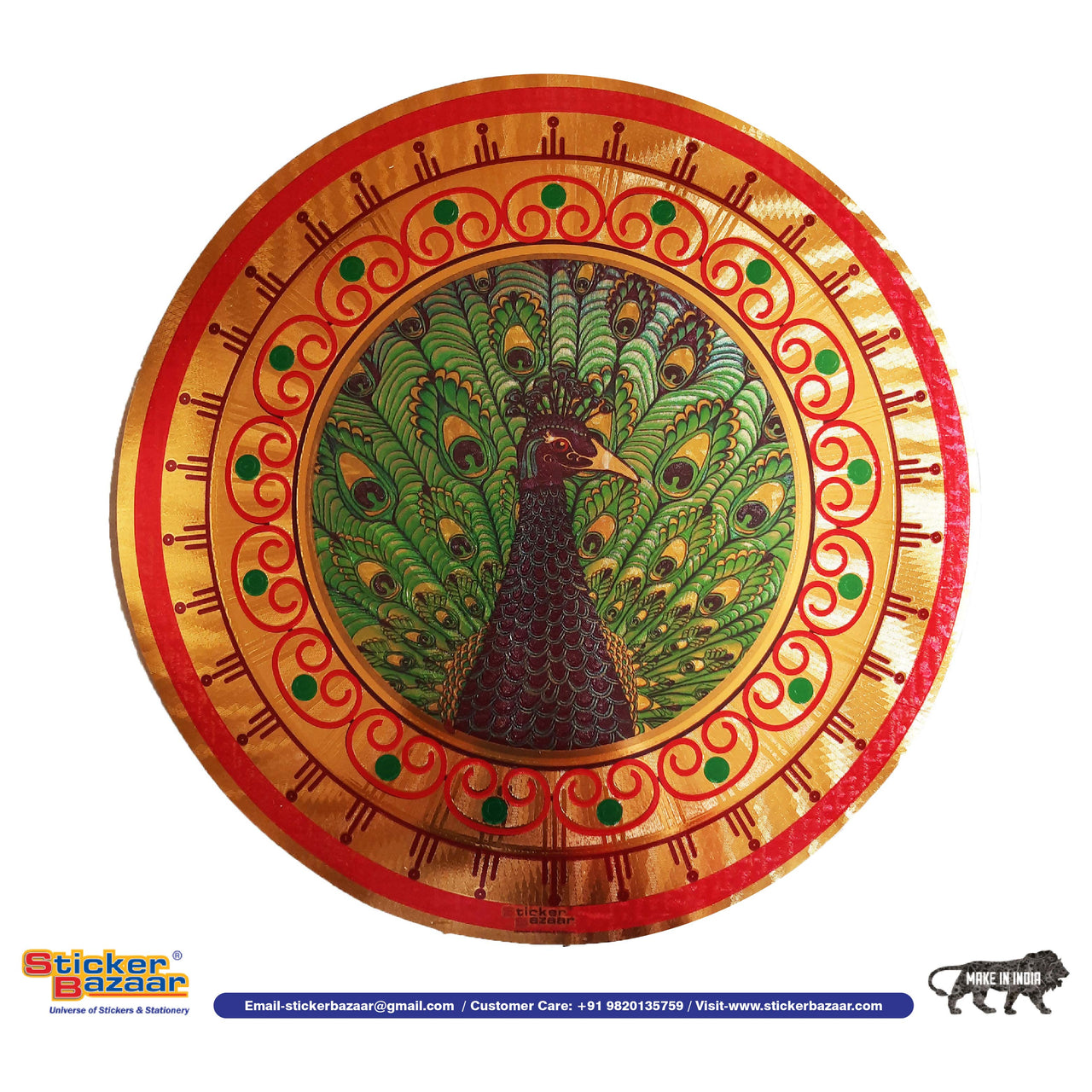 Stickerbazaar Micro Golden Embossing Rangoli Stickers
