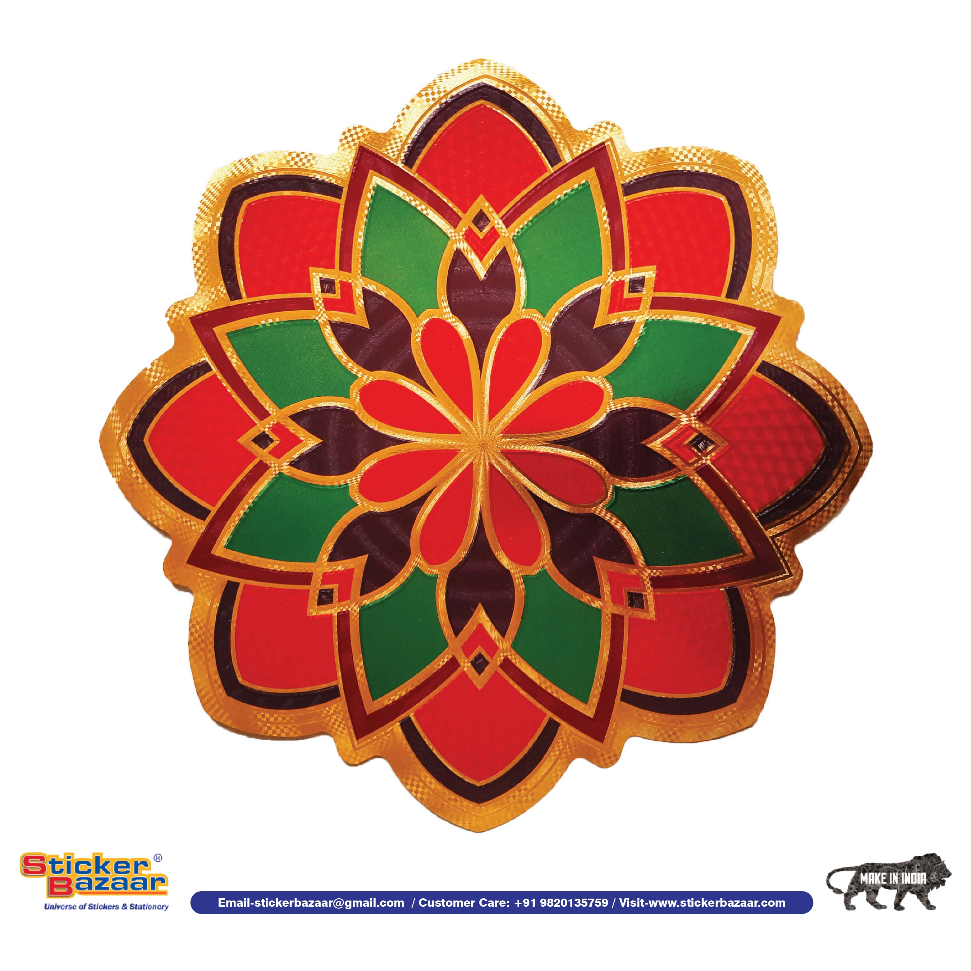 Stickerbazaar Micro Golden Embossing Rangoli Stickers - Distacart