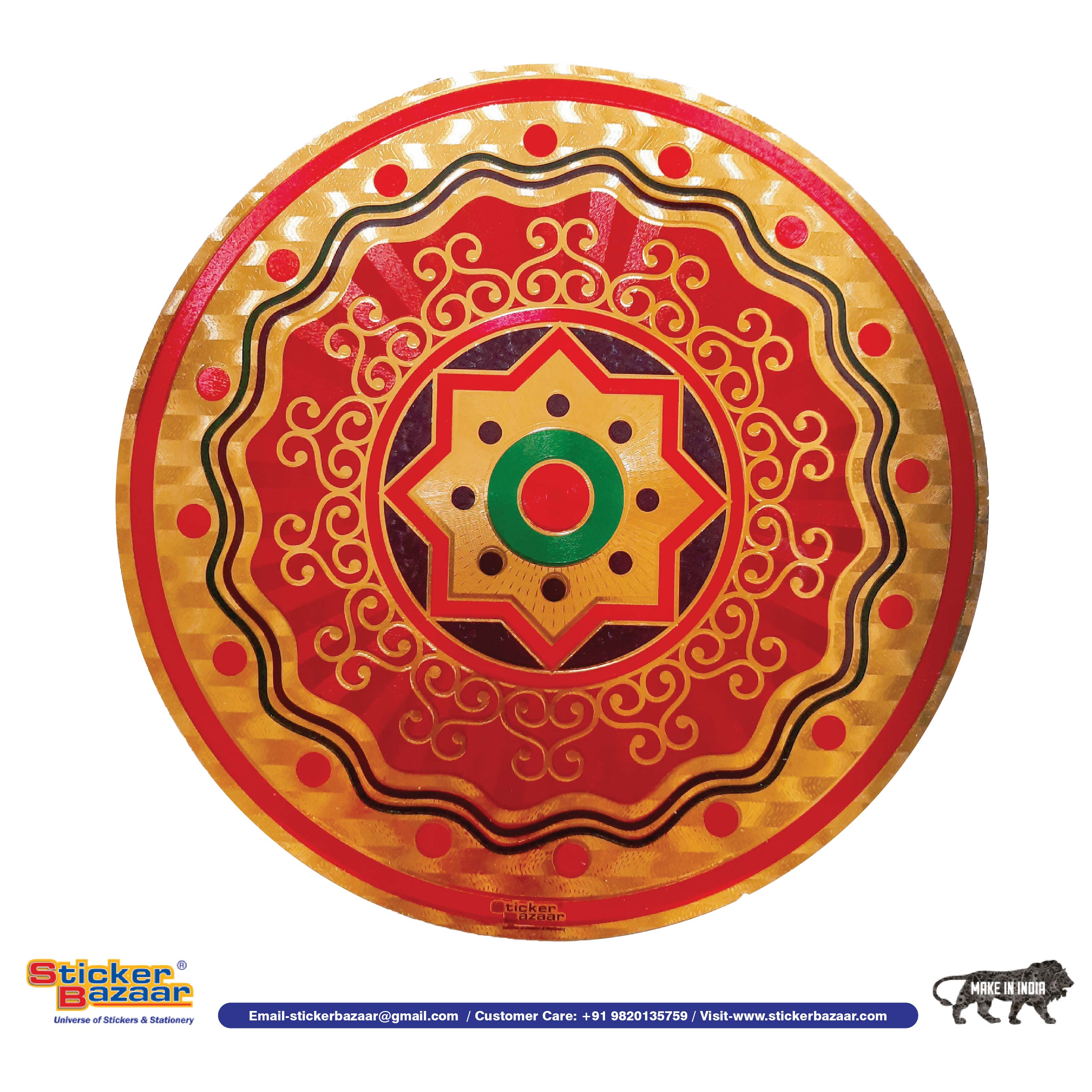 Stickerbazaar Micro Golden Embossing Rangoli Stickers - Distacart