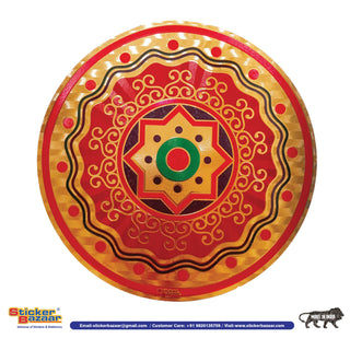 Stickerbazaar Micro Golden Embossing Rangoli Stickers - Distacart