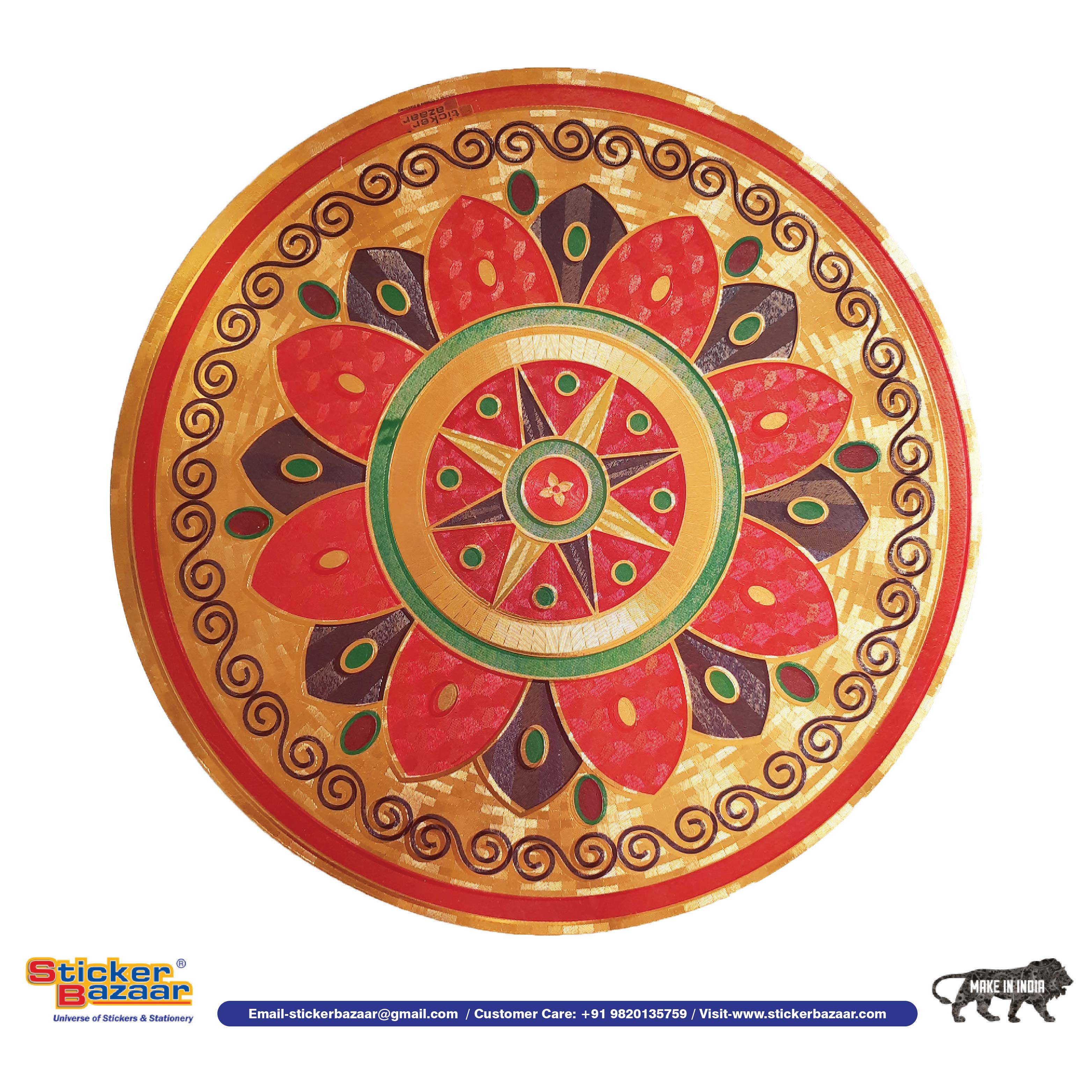 Stickerbazaar Micro Golden Embossing Rangoli Stickers - Distacart