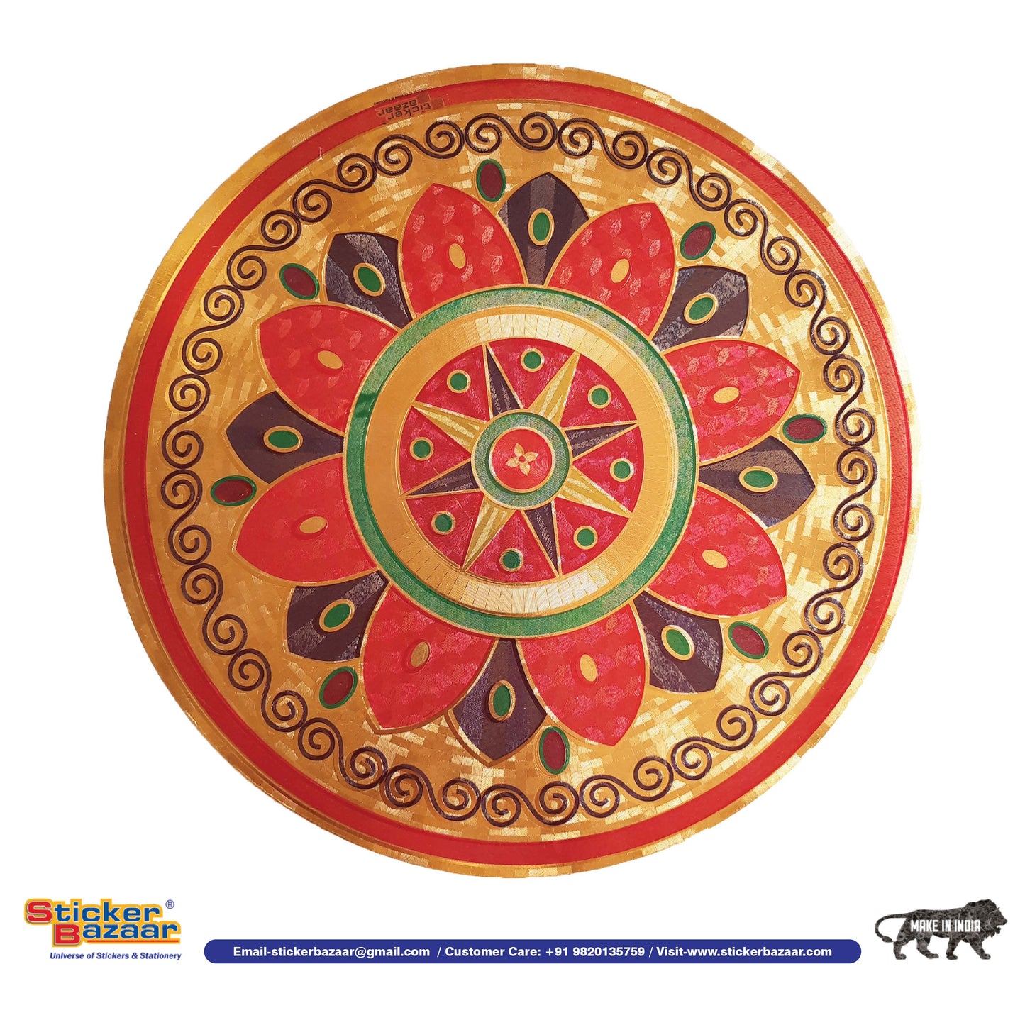 Stickerbazaar Micro Golden Embossing Rangoli Stickers - Distacart