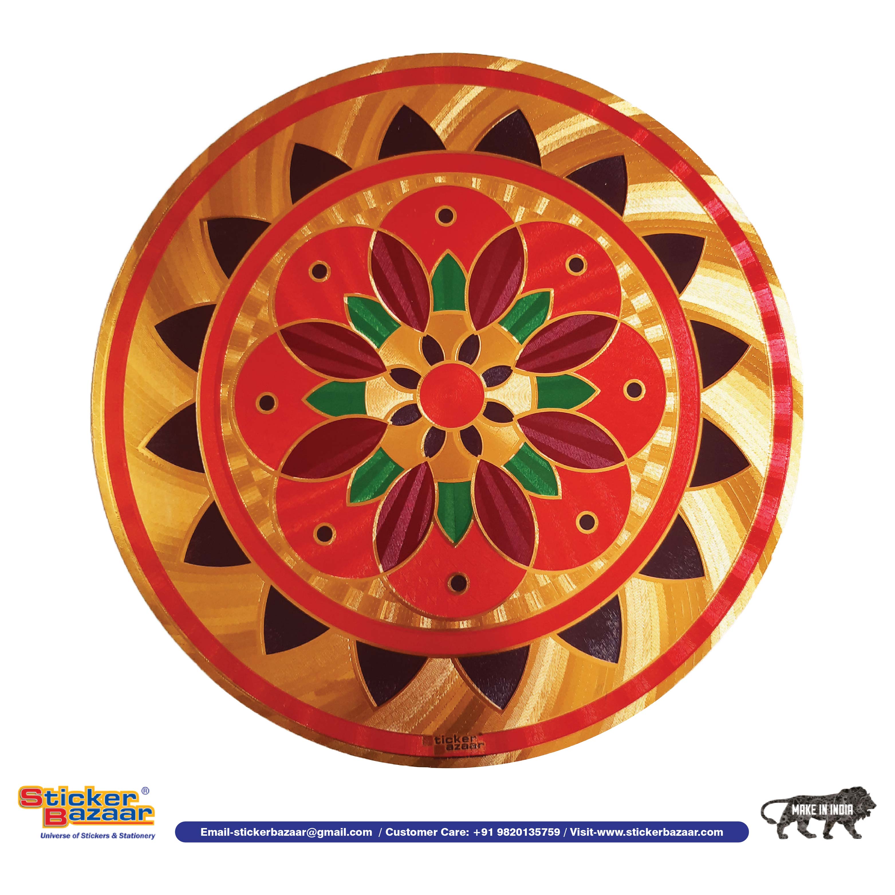 Stickerbazaar Micro Golden Embossing Rangoli Stickers - Distacart