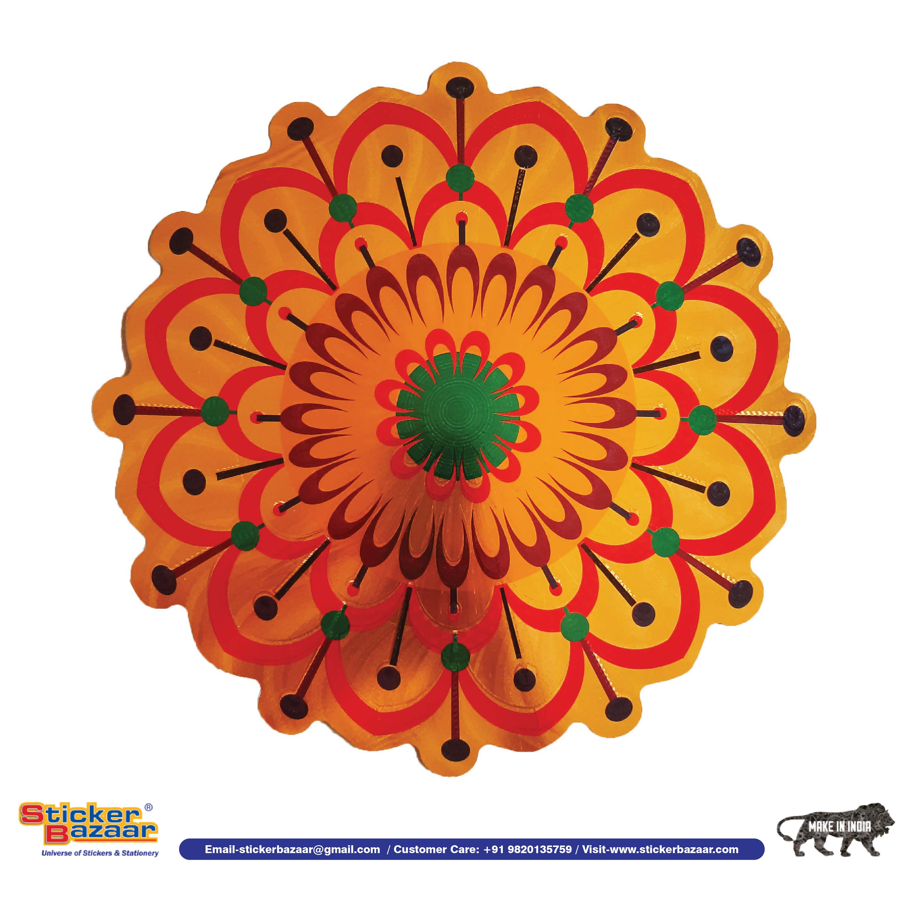 Stickerbazaar Micro Golden Embossing Rangoli Stickers - Distacart