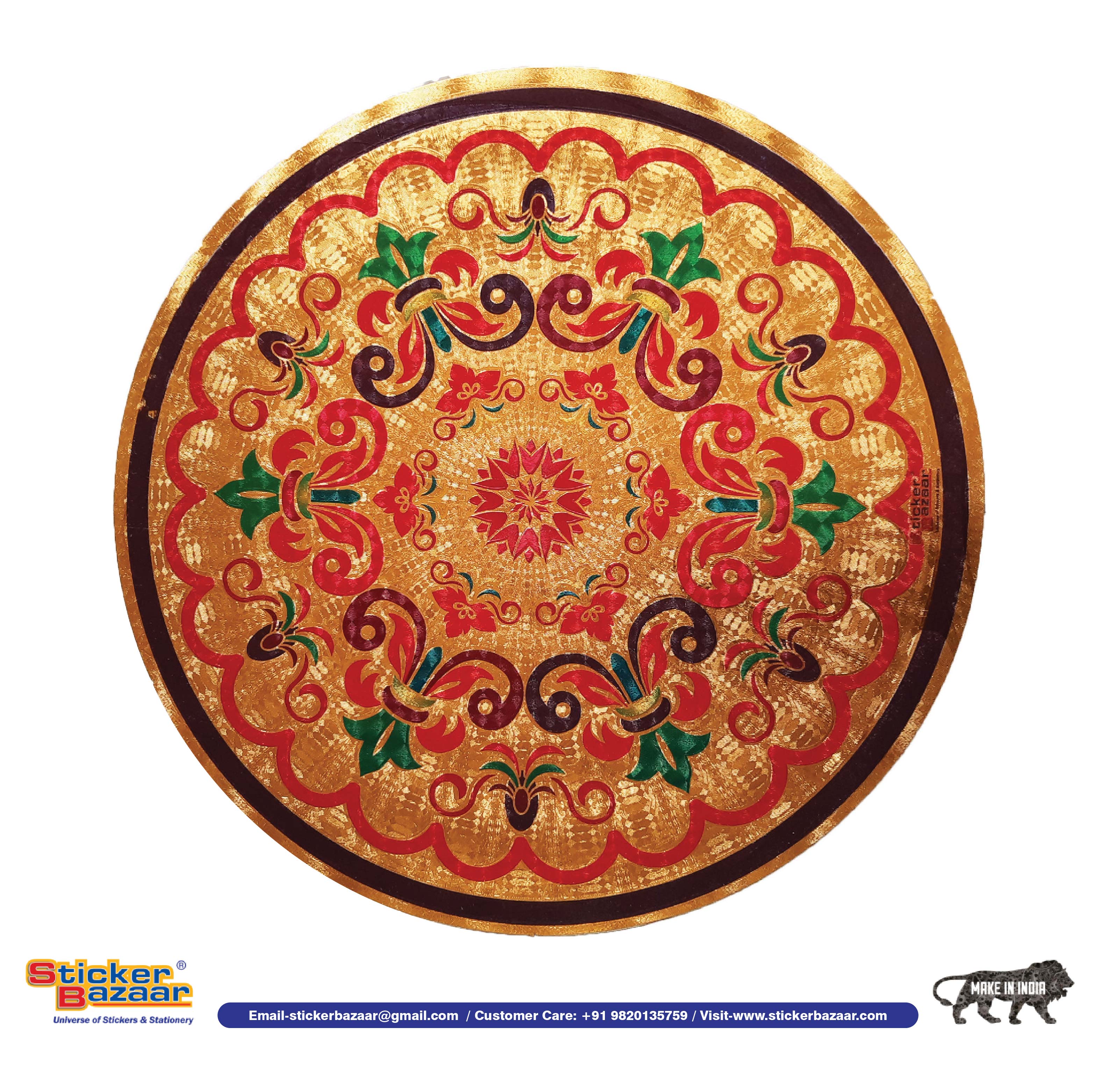 Stickerbazaar Micro Golden Embossing Rangoli Stickers - Distacart