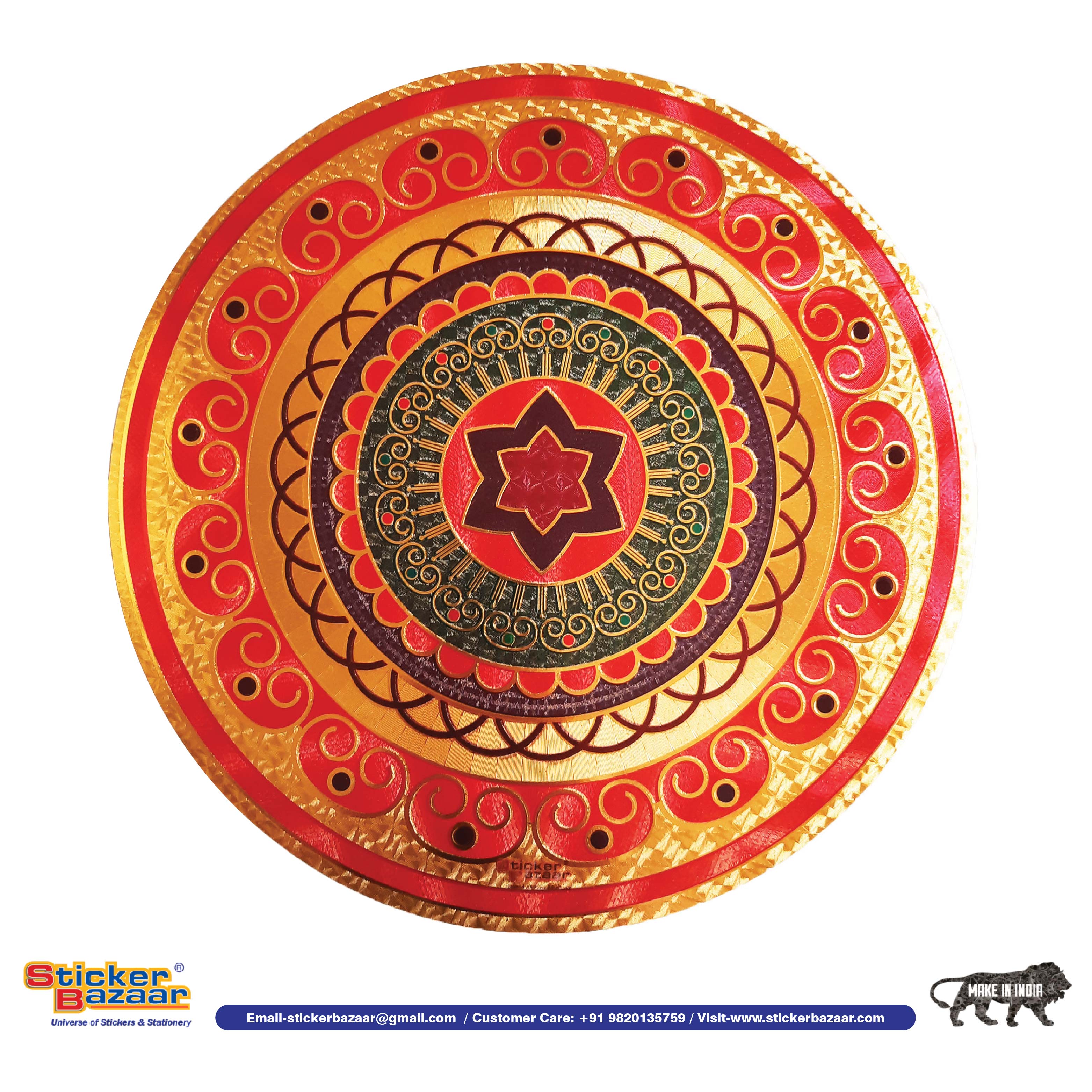Stickerbazaar Micro Golden Embossing Rangoli Stickers - Distacart
