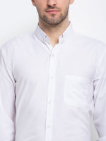 Thumbnail for Jainish Men's Button Down Collar Cotton Formal Shirt - White - Distacart