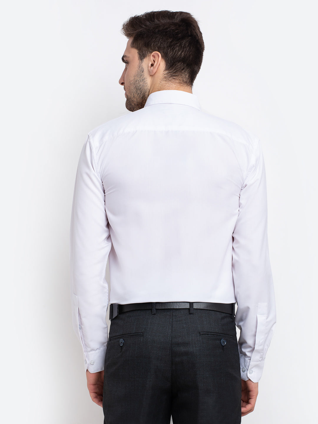 Buy Jainish Men's Button Down Collar Cotton Formal Shirt - White Online ...