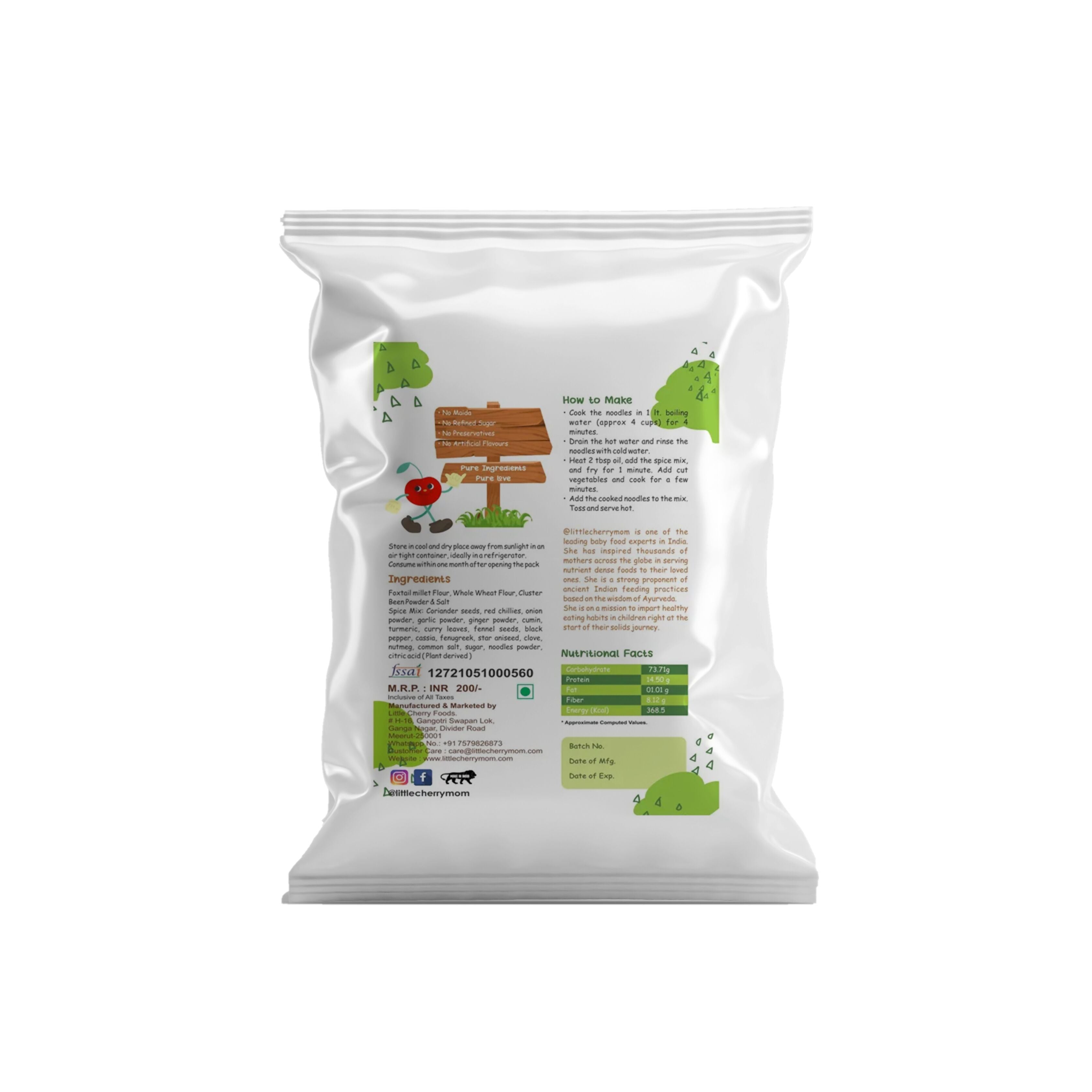 Littlecherrymom Foxtail Millet Instant Noodles - Distacart