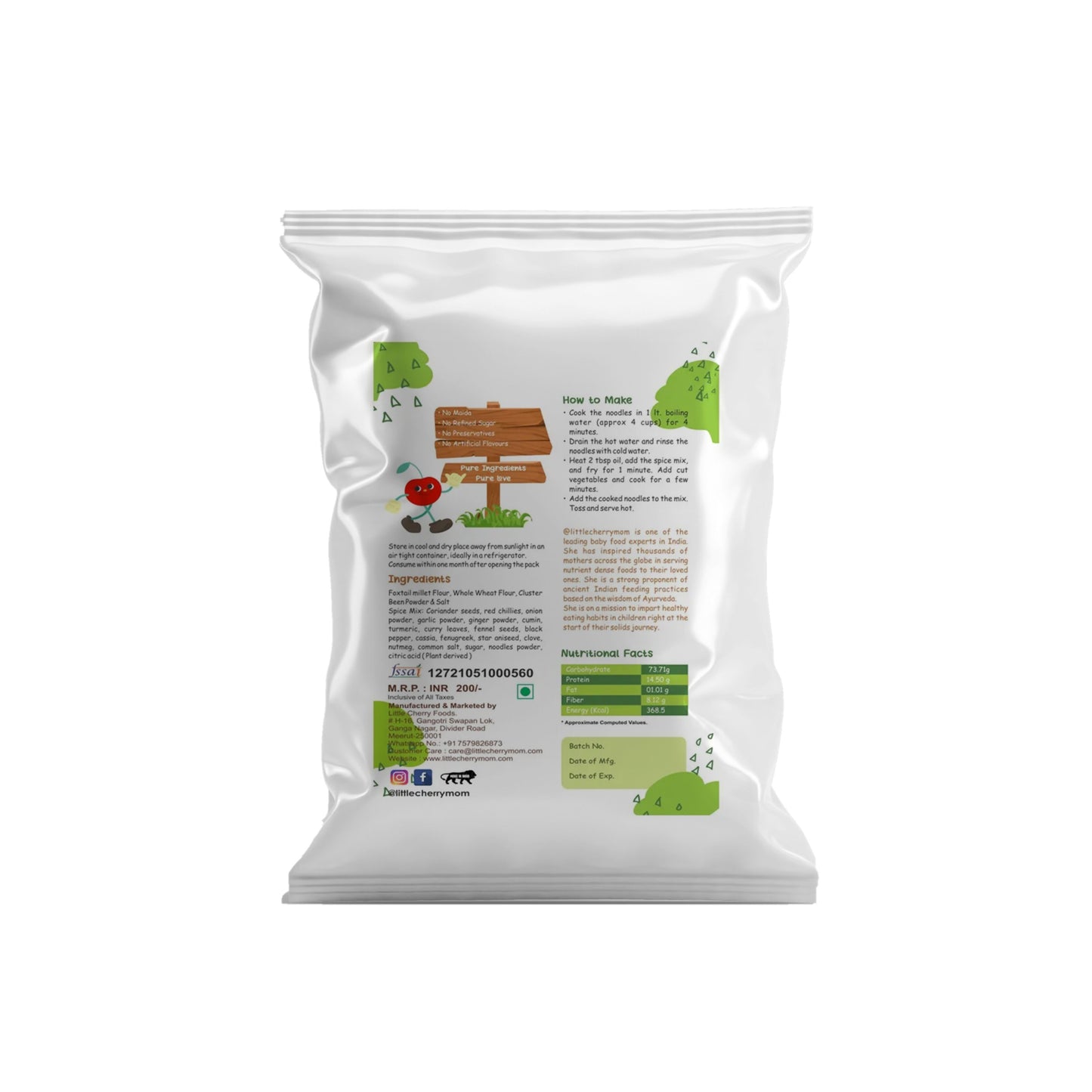 Littlecherrymom Foxtail Millet Instant Noodles - Distacart