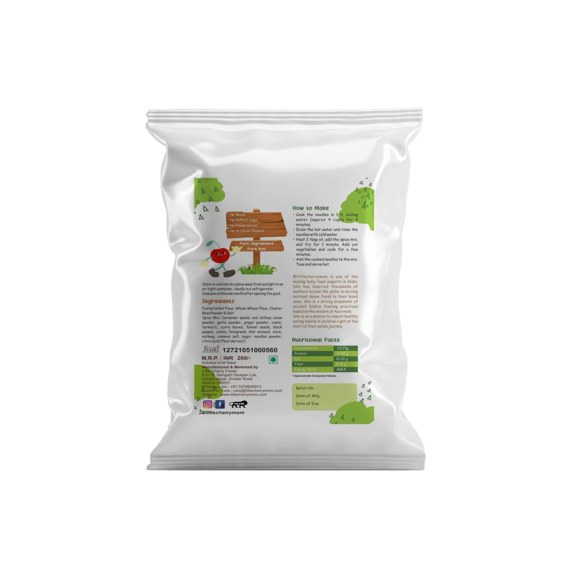 Littlecherrymom Foxtail Millet Instant Noodles - Distacart