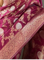 Thumbnail for Preksha Creation Banarasi Soft Silk Women Purple Saree - Distacart