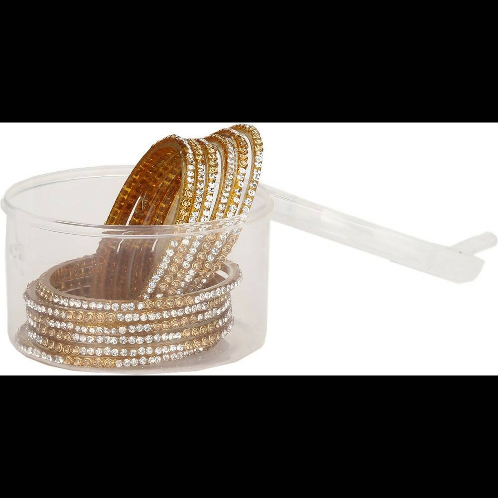 Afast Bridal Wedding & Party Fashionable Colorful Glass Bangle/Kada Set, Pack Of 12 - Distacart