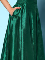 Thumbnail for Ahalyaa Women Green & Gold-Toned Printed Co-ords - Distacart