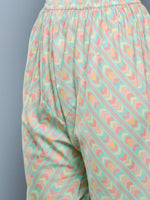 Thumbnail for Ahalyaa Women Blue Floral Printed Gotta Patti Kurta with Churidar - Distacart