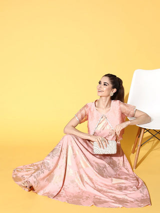 Ahalyaa Floral Printed Maxi Ethnic Dress - Distacart