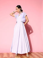 Thumbnail for Ahalyaa Floral Ethnic Maxi Dress with Jacket - Distacart