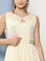 Thumbnail for Ahalyaa Women Checked Maxi Ethnic Dress - Distacart