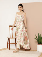 Thumbnail for Ahalyaa Women Floral Printed Empire Gotta Patti Kurta With Trousers - Distacart