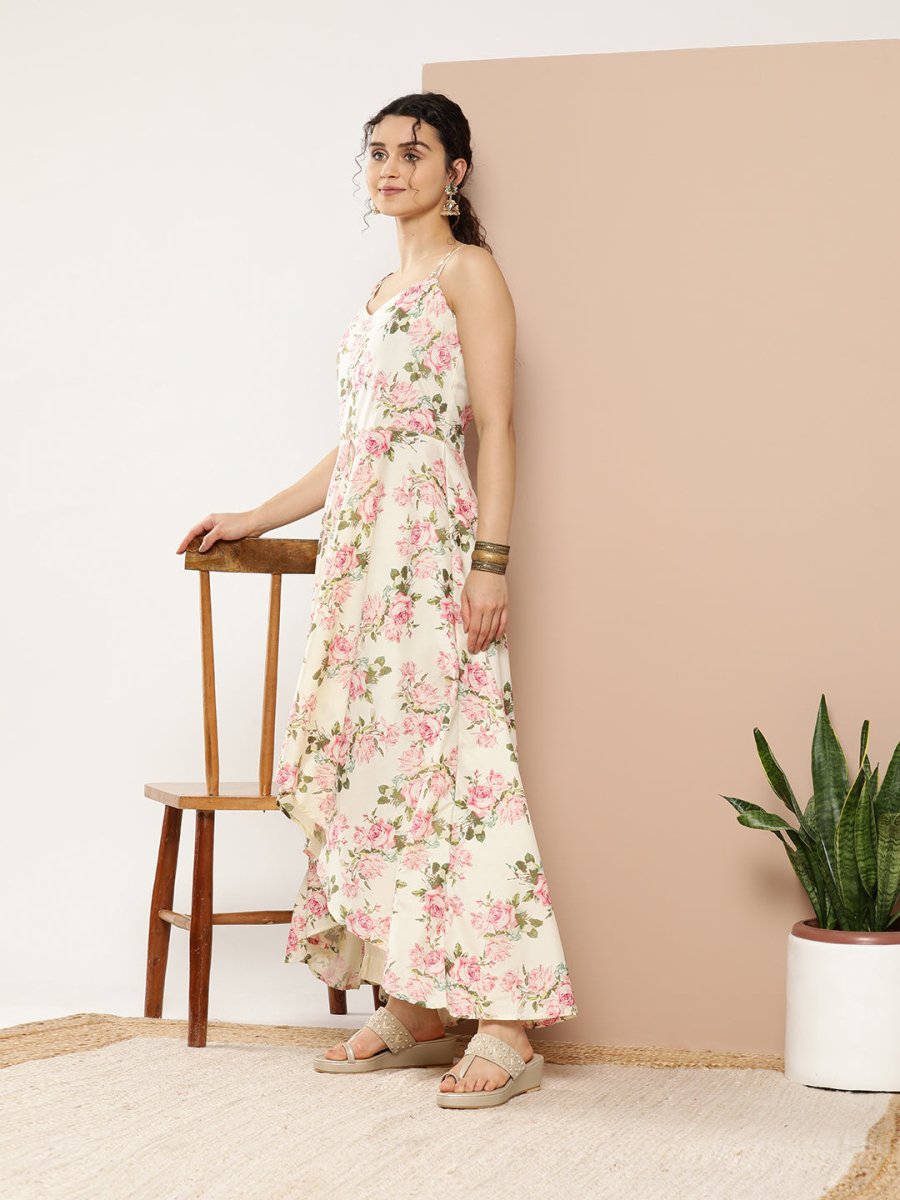 Ahalyaa Women Floral Printed Empire Gotta Patti Kurta With Trousers - Distacart