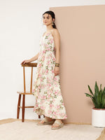 Thumbnail for Ahalyaa Women Floral Printed Empire Gotta Patti Kurta With Trousers - Distacart