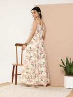 Thumbnail for Ahalyaa Women Floral Printed Empire Gotta Patti Kurta With Trousers - Distacart
