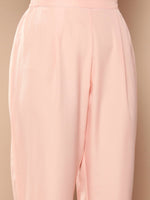 Thumbnail for Ahalyaa Women Pink Floral Printed High Slit Kurta with Trousers - Distacart