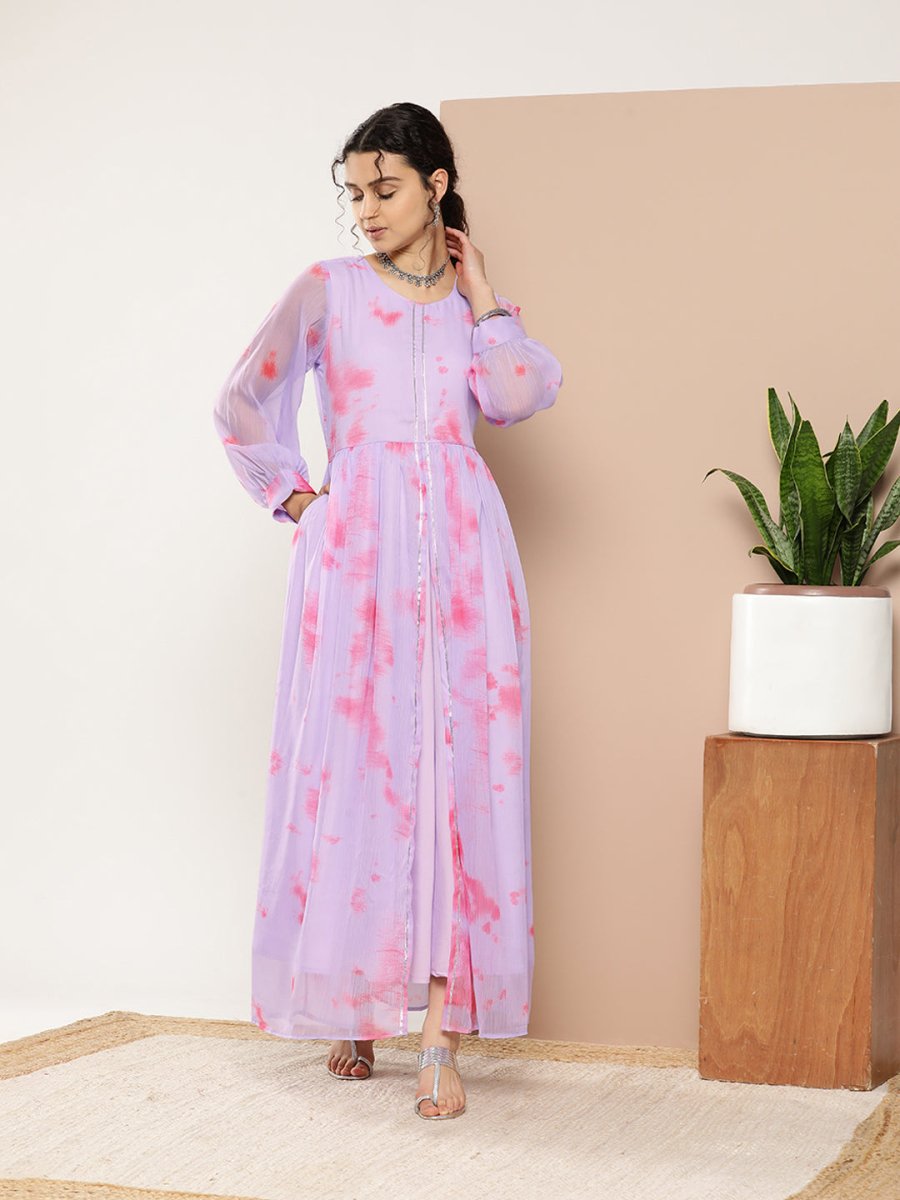 Ahalyaa Women Abstract Printed Gown Ethnic Dress - Distacart