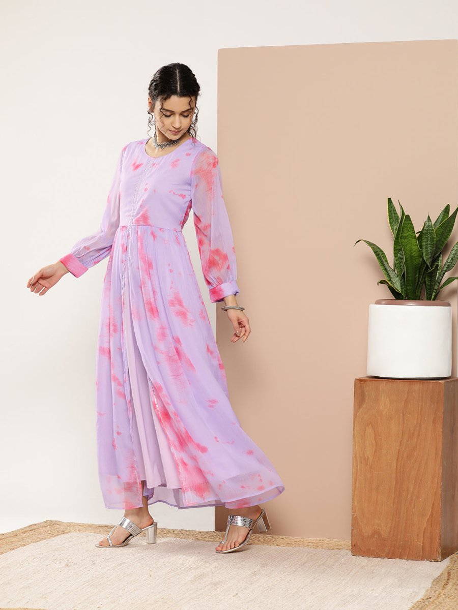 Ahalyaa Women Abstract Printed Gown Ethnic Dress - Distacart