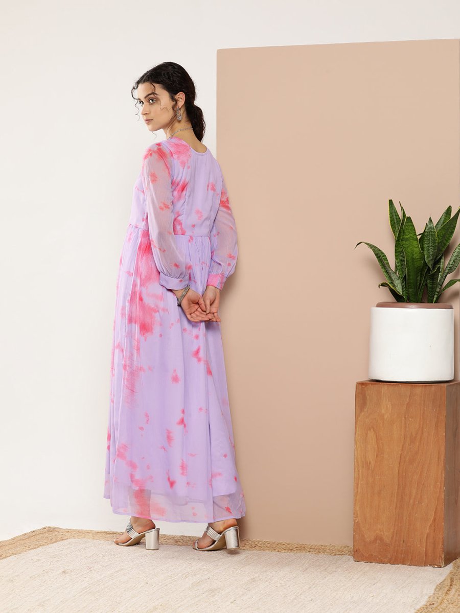Ahalyaa Women Abstract Printed Gown Ethnic Dress - Distacart