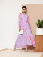 Thumbnail for Ahalyaa Women Abstract Printed Gown Ethnic Dress - Distacart