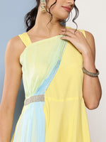 Thumbnail for Ahalyaa Women Colourblocked Maxi Ethnic Dress - Distacart