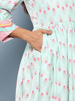 Thumbnail for Ahalyaa Women Printed Tie-Ups Maxi Ethnic Dress - Distacart