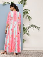 Thumbnail for Ahalyaa Women Printed Layered Maxi Ethnic Dress - Distacart