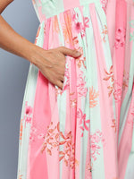 Thumbnail for Ahalyaa Women Floral Printed Empire Midi Ethnic Dress - Distacart