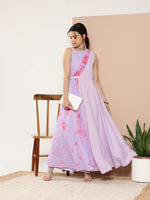 Thumbnail for Ahalyaa Women Printed Layered Maxi Ethnic Dress - Distacart