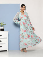 Thumbnail for Ahalyaa Women Floral Printed Maxi Ethnic Dress - Distacart