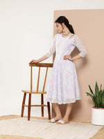 Thumbnail for Ahalyaa Women Floral Printed Empire Midi Ethnic Dress - Distacart