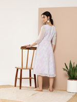 Thumbnail for Ahalyaa Women Floral Printed Empire Midi Ethnic Dress - Distacart