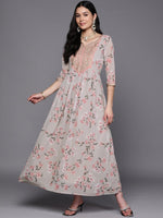 Thumbnail for Ahalyaa Women Embroidered Floral Printed Ethnic Dress - Distacart