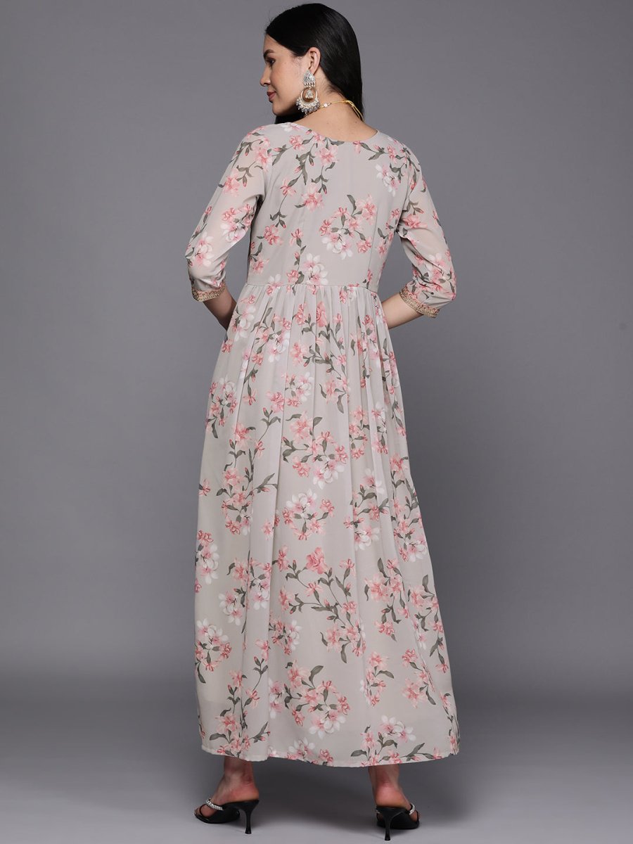Ahalyaa Women Embroidered Floral Printed Ethnic Dress - Distacart