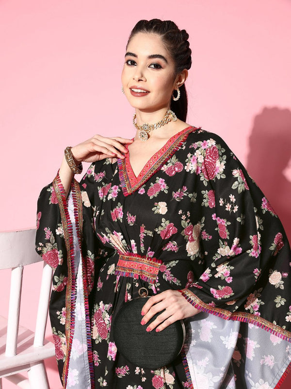 Ahalyaa Women Floral Printed Gotta Patti Kurta with Palazzos - Distacart