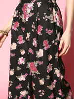 Thumbnail for Ahalyaa Women Floral Printed Gotta Patti Kurta with Palazzos - Distacart