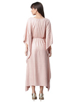 Thumbnail for Ahalyaa Women Peach-Colored Printed Flared Sleeves Beautiful Kaftan Kurta