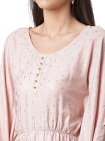 Thumbnail for Ahalyaa Women Peach-Colored Printed Flared Sleeves Beautiful Kaftan Kurta