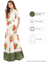 Thumbnail for Ahalyaa Printed Pure Cotton Blend Flared Kurta Dress