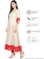 Thumbnail for Ahalyaa Off White & Red Gold Printed Anarkali - Distacart