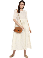 Thumbnail for Ahalyaa Women White Printed Fit and Flare Dress - Distacart