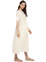 Thumbnail for Ahalyaa Women White Printed Fit and Flare Dress - Distacart